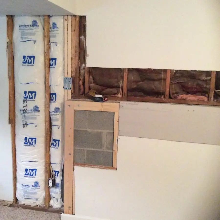 Wall insulation replacement during Basement Flood Cleanup in Eugene